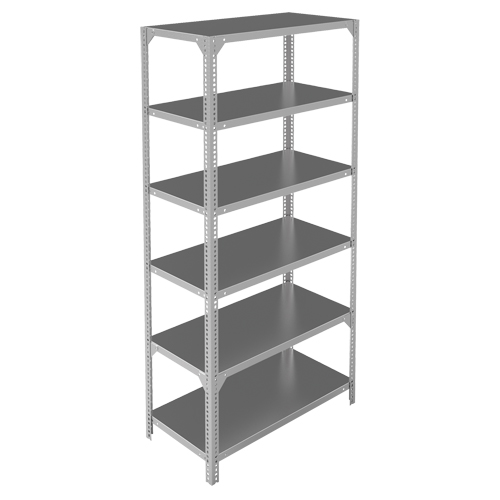 &eacute;l&eacute;ment de rayonnage, Acier galvanis&eacute;, Montant &agrave; fente, Capacit&eacute; 275 lb, 48" la x 72" h x 24" p Waymarc Industries Inc