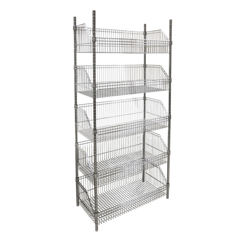 &eacute;tag&egrave;re &agrave; paniers-tablettes en treillis m&eacute;tallique, Tiers 5, 36" la x 74" h x 18" p Waymarc Industries Inc