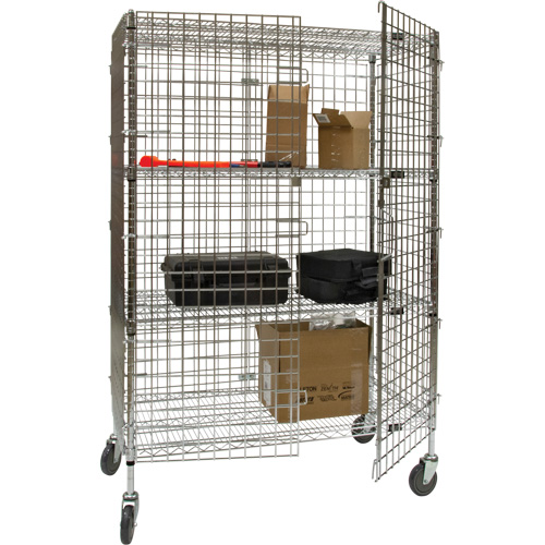 Chariot de s&eacute;curit&eacute;, Chrom&eacute;, 48" x 69" x 24", Capacit&eacute; 500 lb Waymarc Industries Inc