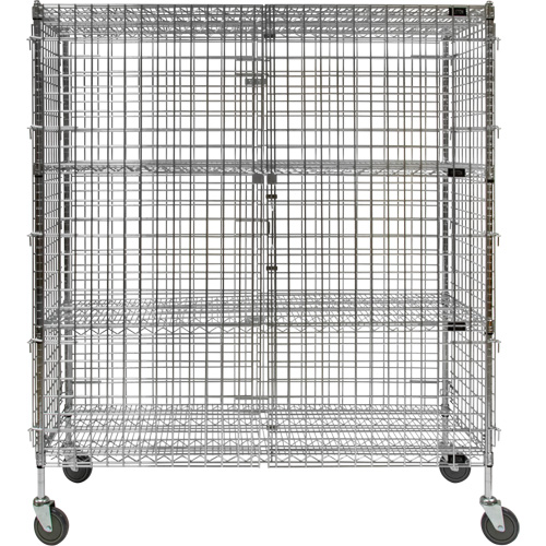 Security Cart, Chrome Plated, 60" x 69" x 24", 500 lbs. Capacity Waymarc Industries Inc