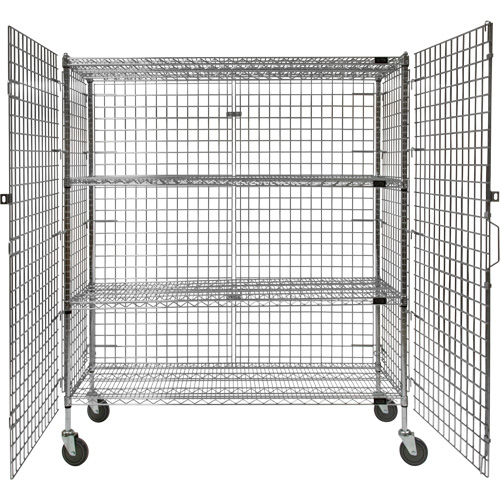 Security Cart, Chrome Plated, 60" x 69" x 24", 500 lbs. Capacity Waymarc Industries Inc