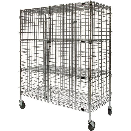 Security Cart, Chrome Plated, 60" x 69" x 24", 500 lbs. Capacity Waymarc Industries Inc