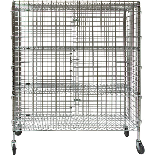Security Cart, Chrome Plated, 60" x 69" x 24", 500 lbs. Capacity Waymarc Industries Inc