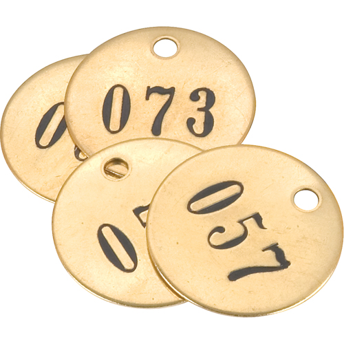 &eacute;tiquettes num&eacute;rot&eacute;es, # 101-125, Laiton, 1,5" dia. Waymarc Industries Inc