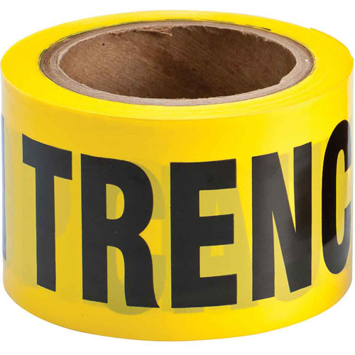 Ruban pour barricade, Anglais, 3" la x 200' lo, 3 mils, Noir sur jaune Waymarc Industries Inc
