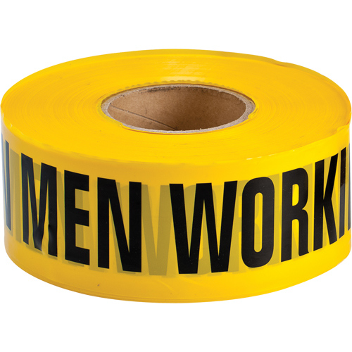 Rubans pour barricades, Anglais, 3" la x 1000' lo, 3,5 mils, Noir sur jaune Waymarc Industries Inc