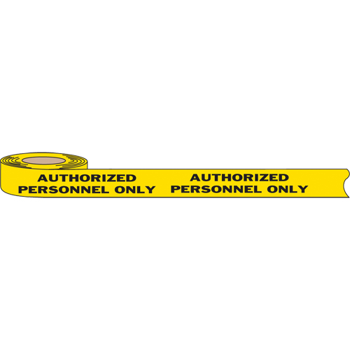 Rubans pour barricades, Anglais, 3" la x 1000' lo, 2 mils, Noir sur jaune Waymarc Industries Inc