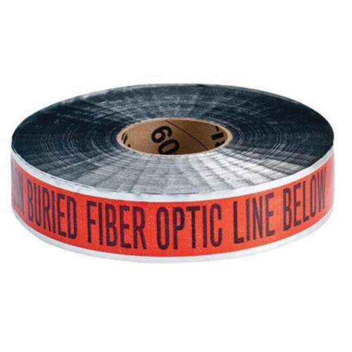"Fiber Optic Line" Identoline&reg; Underground Warning Tape, 2" W x 1000' L, Black on Orange Waymarc Industries Inc