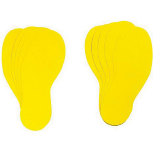 &eacute;tiquettes pour marquage des planchers, Empreinte de pas, 12" lo x 3,75" la, Jaune, Vinyle Waymarc Industries Inc