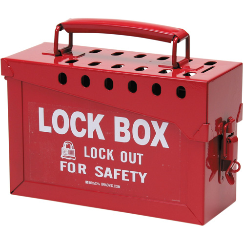 Portable Metal Lock Box, Red Waymarc Industries Inc