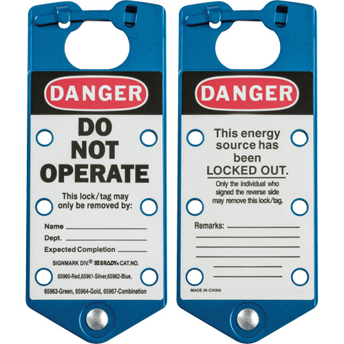 Labeled Lockout Hasps, Blue Waymarc Industries Inc