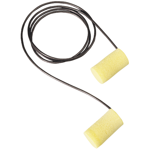E-A-Rsoft Yellow Neons  Metal Detectable Earplugs, Corded, Large, Bulk - Polybag, 33 NRR dB Waymarc Industries Inc