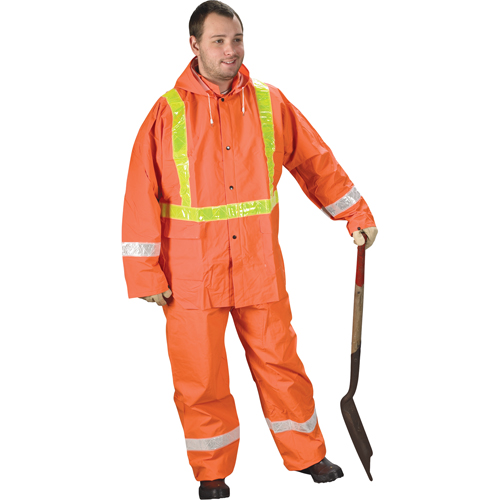 V&ecirc;tements de pluie pour la circulation Tornado, PVC, Petit, Orange haute visibilit&eacute; Waymarc Industries Inc