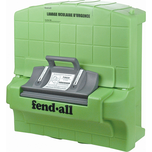Directives en français pour poste de douche oculaire Fendall Pure Flow 1000, Aliment&eacute; par gravit&eacute;, Capacit&eacute; 7 gal., Conformit&eacute; ANSI Z358.1 Waymarc Industries Inc