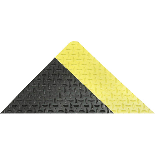 Saddle Trax Anti-Fatigue & Ergonomic Floor Mat, Diamond, 2' x 3' x 1", Black/Yellow, Vinyl Waymarc Industries Inc