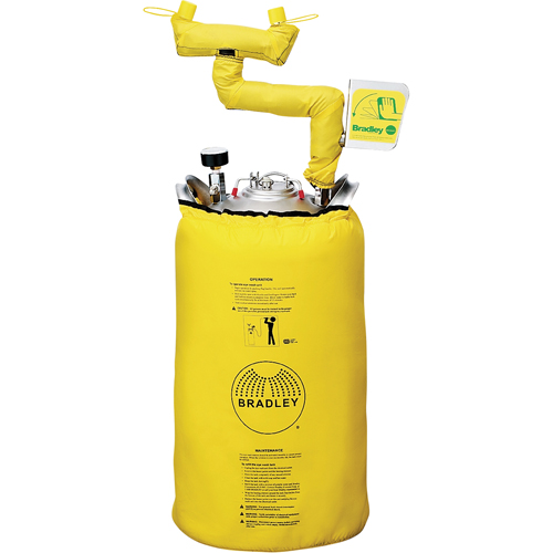 Douche oculaire portative avec enveloppe chauffante, Pressuris&eacute;, Capacit&eacute; 15 gal., Conformit&eacute; ANSI Z358.1 Waymarc Industries Inc