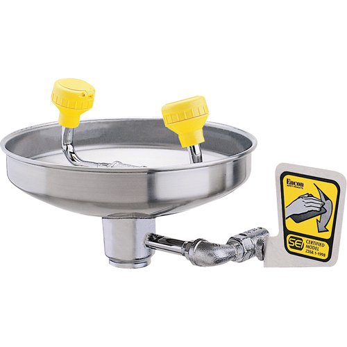 Eyewash With Acetal Heads, Wall-Mount Installation, Stainless Steel Bowl Waymarc Industries Inc