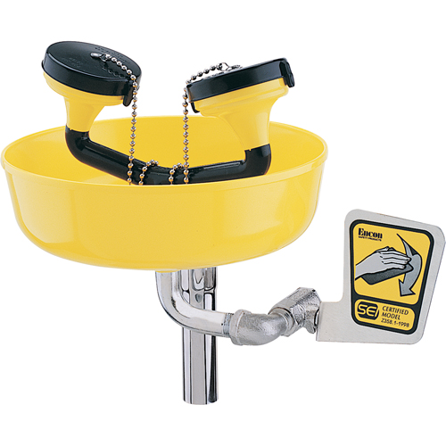 Poste de douche oculaire, Installation Support pour tuyau d'approvisionnement, Bol Plastique Waymarc Industries Inc
