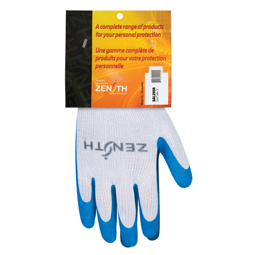 Gants enduits tricot&eacute; sans couture en caoutchouc naturel, 8, R&ecirc;vetement Latex de caoutchouc, Calibre 10, Enveloppe en Polyester/Coton Waymarc Industries Inc