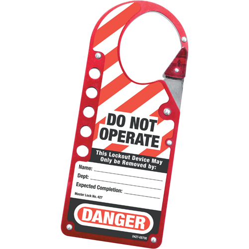 Labeled Snap-on Hasps, Red Waymarc Industries Inc