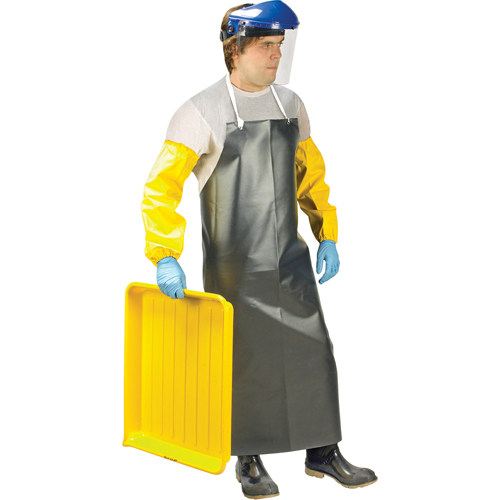 Heavy-Duty Apron, Nitrile/Polyester, 48" L x 35" W, Black Waymarc Industries Inc