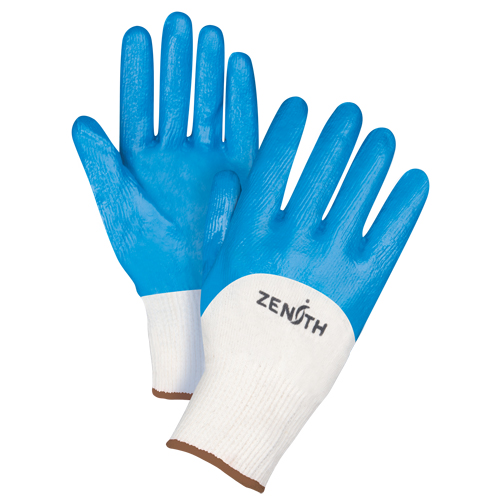Seamless-Knit Medium-Weight Coated Gloves, 9/Large, Nitrile Coating, 13 Gauge, Cotton Shell Waymarc Industries Inc