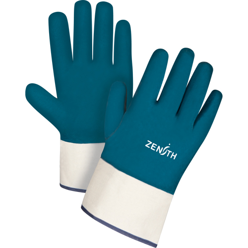 Heavyweight Safety Cuff Gloves, 11/2X-Large, Nitrile Coating, Cotton Shell Waymarc Industries Inc