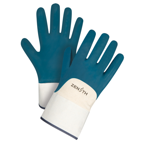 Heavyweight Safety Cuff Gloves, 10/X-Large, Nitrile Coating, Cotton Shell Waymarc Industries Inc