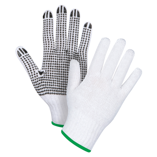 Dotted String Knit Gloves, Poly/Cotton, Single Sided, 7 Gauge, Medium Waymarc Industries Inc