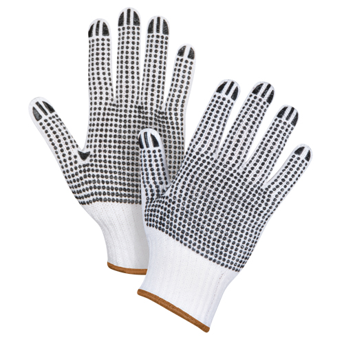 Gants tricot&eacute;s deux c&ocirc;t&eacute;s &agrave; pois, Poly/coton, Deux c&ocirc;t&eacute;s, Calibre 7, Grand Waymarc Industries Inc