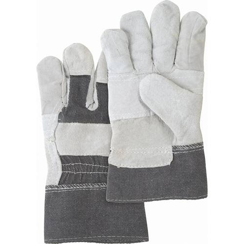 Gants d'ajusteur &agrave; paume renforc&eacute;e d'usage standard, Grand, Paume en Cuir de vache refendu, Doublure en Coton Waymarc Industries Inc