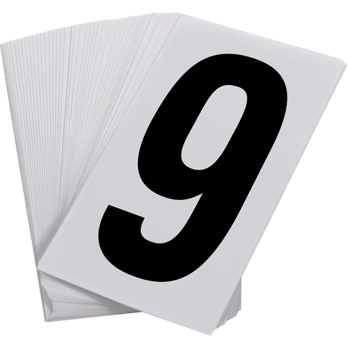 Num&eacute;ros autocollants, 9, 3-1/2" h, Noir sur blanc Waymarc Industries Inc