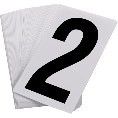 Num&eacute;ros autocollants, 2, 3-1/2" h, Noir sur blanc Waymarc Industries Inc