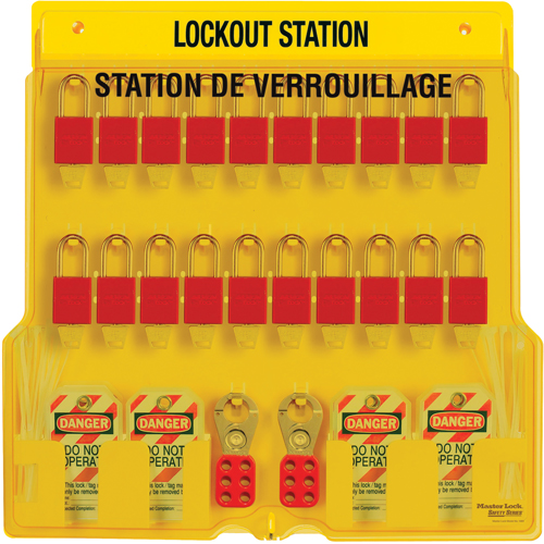 Station de verrouillage, Cadenas Aluminium, Capacit&eacute; de 20, Cadenas Compris Waymarc Industries Inc