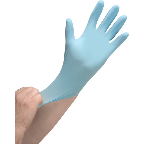 Gants jetables de calibre m&eacute;dical r&eacute;sistants &agrave; la perforation, Grand, Nitrile, 4,5 mils, Sans poudre, Bleu, Classe 2 Waymarc Industries Inc