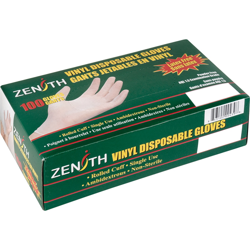 Disposable Gloves, Small, Vinyl, 4-mil, Powder-Free, White Waymarc Industries Inc