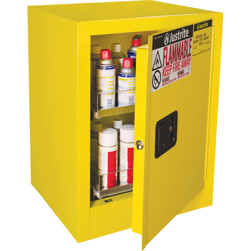 Armoire de s&eacute;curit&eacute; d'&eacute;tabli pour produits inflammables EX Sure-Grip, 24 gal., 1 Porte(s), 21" La x 27" h x 18" p Waymarc Industries Inc
