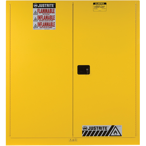 Sure-Grip&reg; EX Vertical Drum Storage Cabinets, 110 US gal. Cap., 2 Drums, Yellow Waymarc Industries Inc
