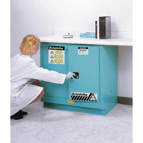 ChemCor&reg; Lined Acid/Corrosive Storage Cabinets, 22 gal., 35" x 35" x 22" Waymarc Industries Inc