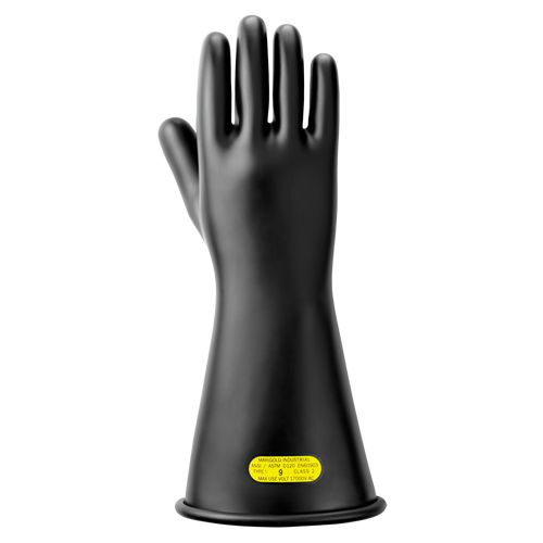Black Natural Rubber Insulating Gloves, ASTM Class 2, Size 10, 14" L Waymarc Industries Inc