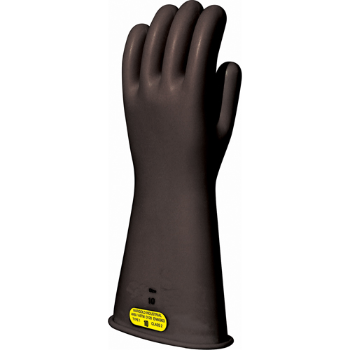 Black Natural Rubber Insulating Gloves, ASTM Class 2, Size 8, 16" L Waymarc Industries Inc