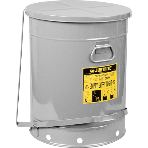Oily Waste Cans, FM Approved/UL Listed, 21 US gal., Silver Waymarc Industries Inc
