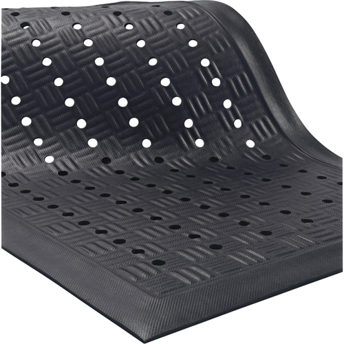 Cushion Station Mats, Slotted, 3-1/5' x 5-3/10' x 9/16", Black, Nitrile Waymarc Industries Inc