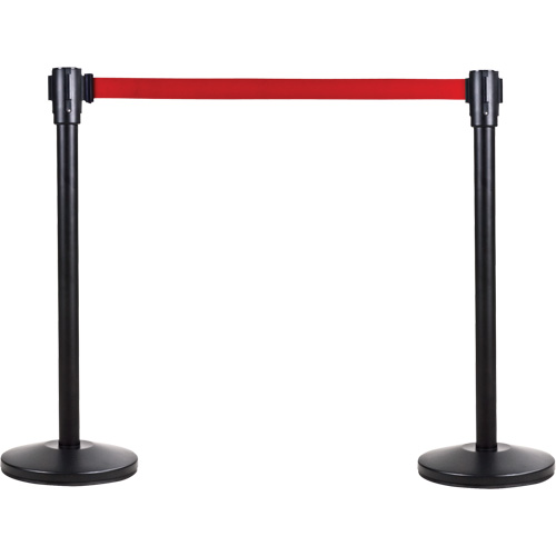 Free-Standing Crowd Control Barrier Receiver Post, 35" High, Black Waymarc Industries Inc