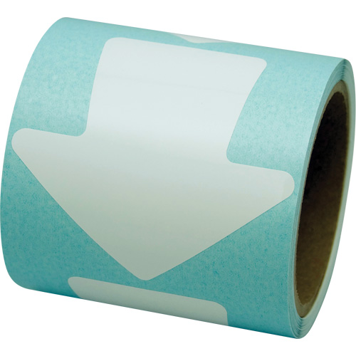 D&eacute;calcomanie en couleur pour le marquage des planchers, Fl&egrave;che, 4" lo x 4" la, Blanc, Vinyle Waymarc Industries Inc