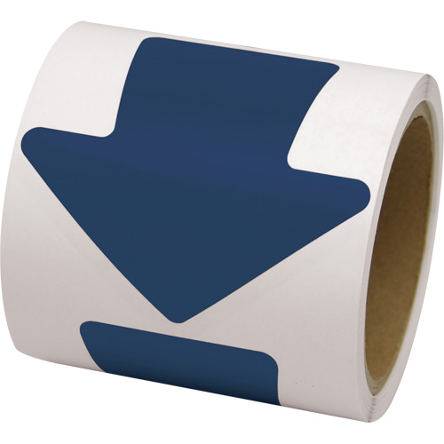 D&eacute;calcomanie en couleur pour le marquage des planchers, Fl&egrave;che, 4" lo x 4" la, Bleu, Vinyle Waymarc Industries Inc