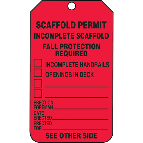 &eacute;tiquettes de s&eacute;curit&eacute; d'inspection et de contr&ocirc;le de l'&eacute;tat de l'&eacute;quipement, Plastique, 3-3/8" la x 5-7/8" h, Anglais Waymarc Industries Inc
