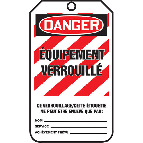 &eacute;tiquettes de verrouillage, Plastique, 3-3/8" la x 5-7/8" h, Français Waymarc Industries Inc