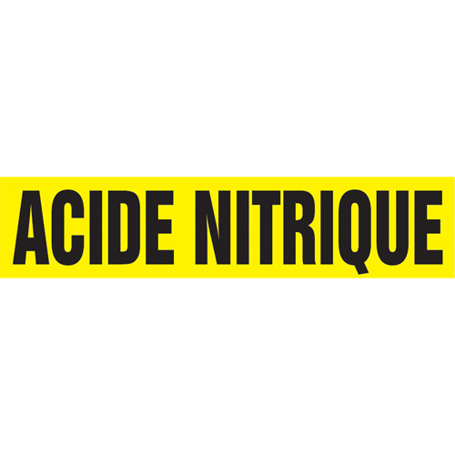 "Acid Nitrique" Pipe Marker, Self-Adhesive, 4" H x 24" W, Black on Yellow Waymarc Industries Inc