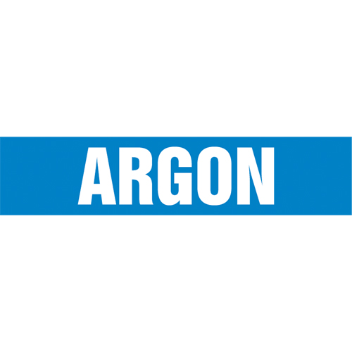 Marqueur de tuyau "Argon", Autocollant, 4" h x 24" la, Blanc/bleu Waymarc Industries Inc